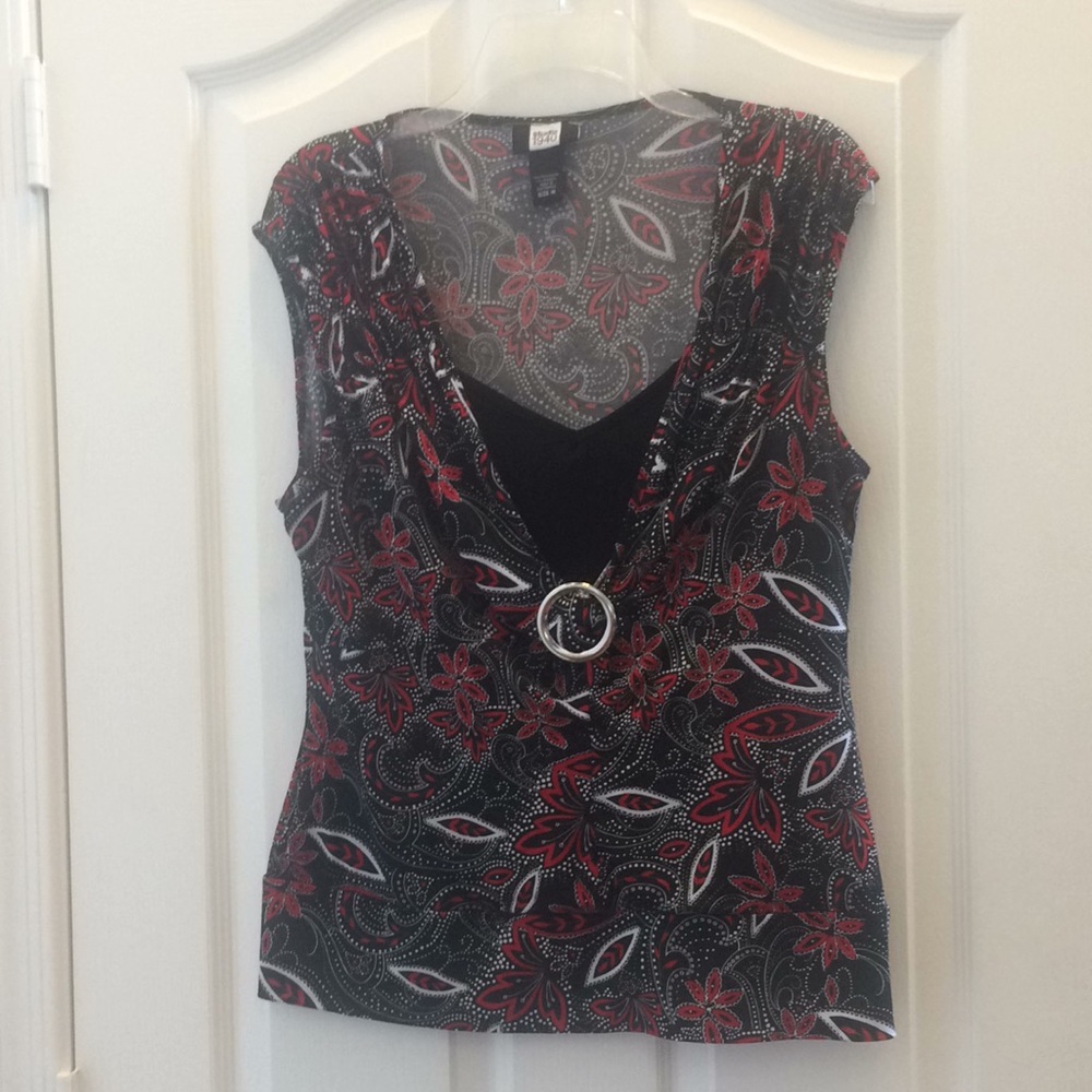 FINAL MARKDOWN Studio 1940 1 piece 2 piece look ladies top medium